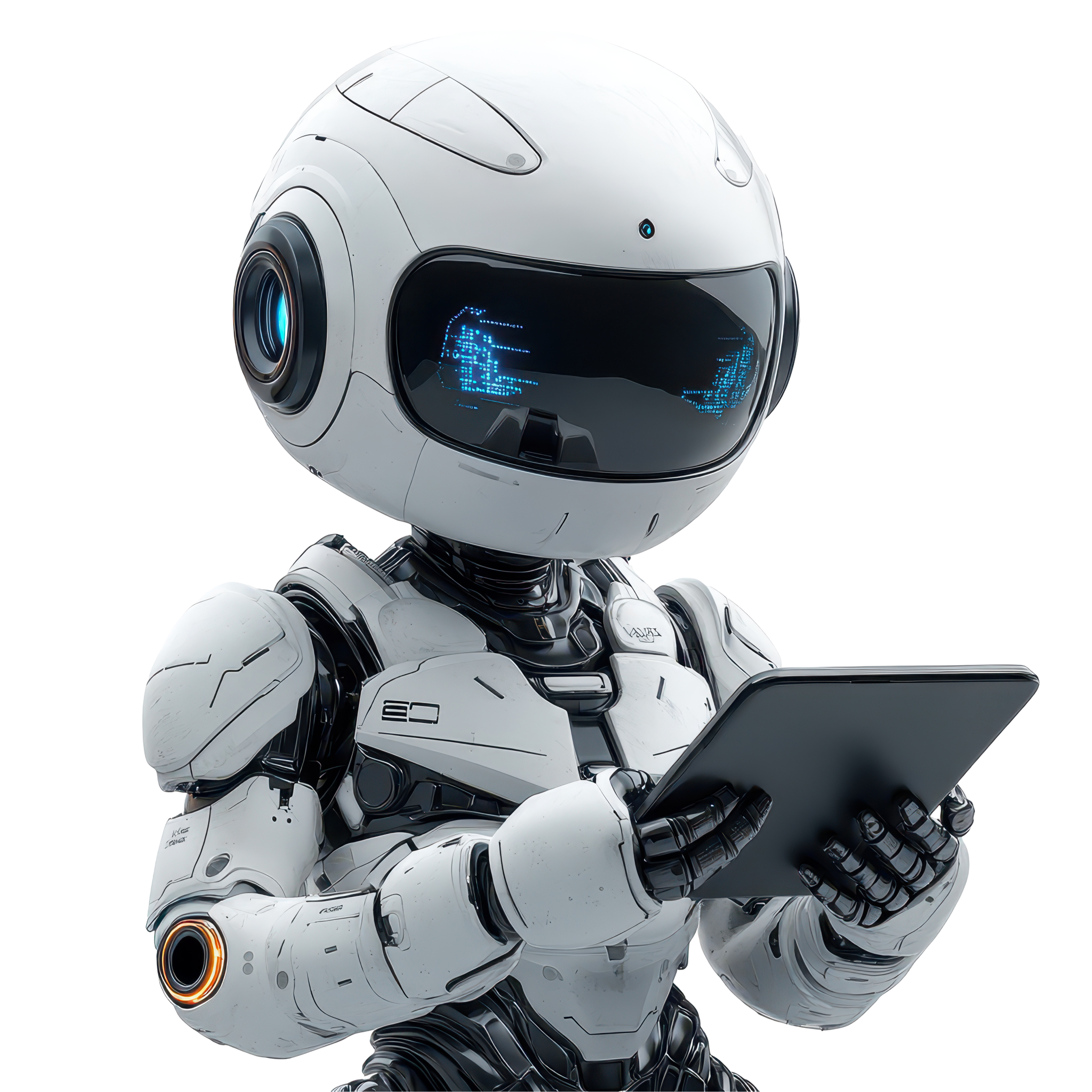 vecteezy futuristic robot uses tablet to access data in a high tech 55238263